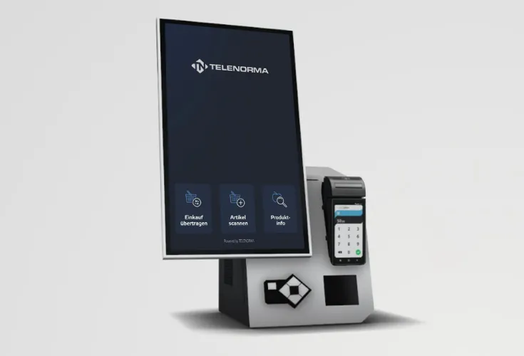 Modernes Telenorma Self-Checkout-Terminal für Einzelhandelsgeschäfte